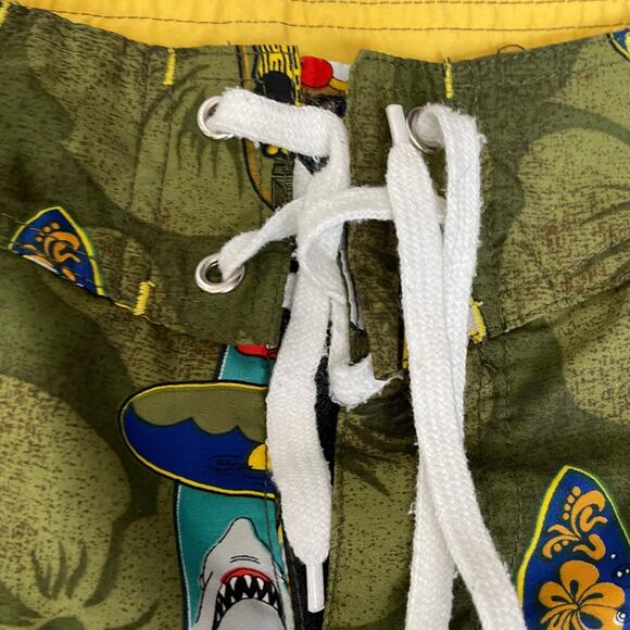 Tiki Bart & Homer Simpson Hybrid Board Shorts Size 34 - Picture 3 of 11